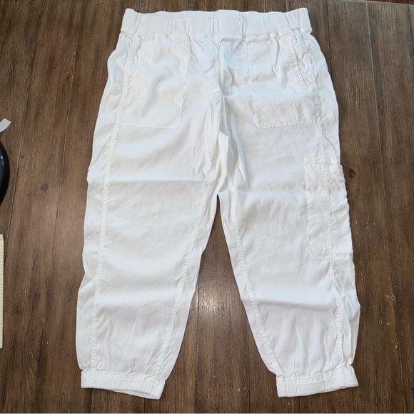 Eileen Fisher Organic Linen Cargo Jogger Pant XL White Ankle Cargo Pull on - Picture 8 of 11